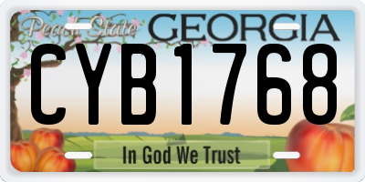 GA license plate CYB1768
