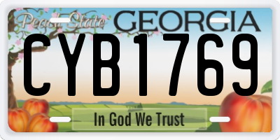 GA license plate CYB1769