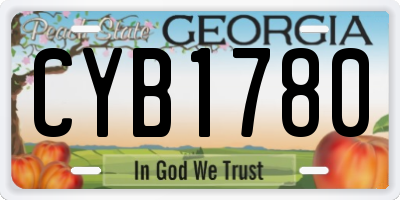 GA license plate CYB1780