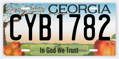 GA license plate CYB1782