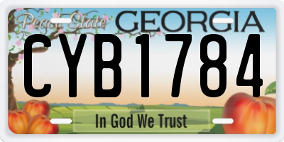GA license plate CYB1784