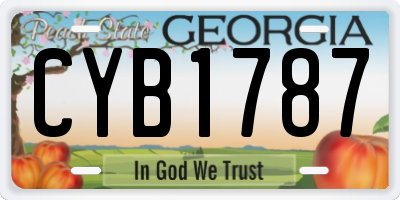 GA license plate CYB1787