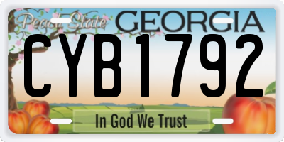 GA license plate CYB1792