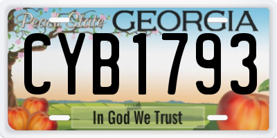 GA license plate CYB1793