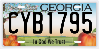 GA license plate CYB1795