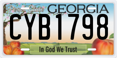GA license plate CYB1798