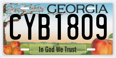 GA license plate CYB1809