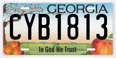 GA license plate CYB1813