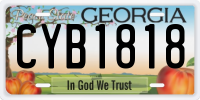 GA license plate CYB1818