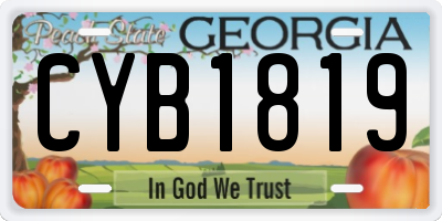 GA license plate CYB1819