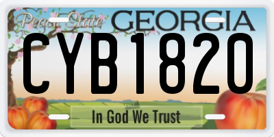 GA license plate CYB1820