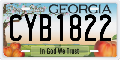 GA license plate CYB1822
