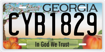 GA license plate CYB1829