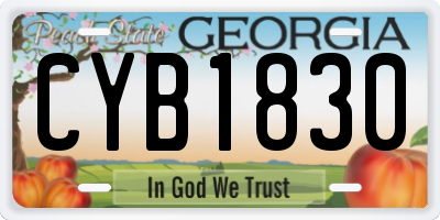 GA license plate CYB1830