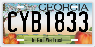 GA license plate CYB1833