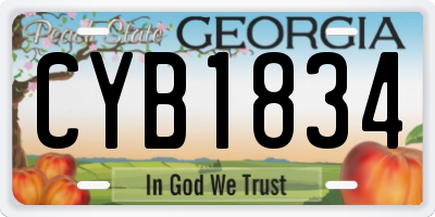 GA license plate CYB1834