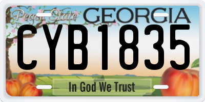 GA license plate CYB1835