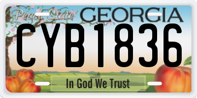 GA license plate CYB1836