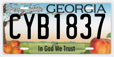 GA license plate CYB1837