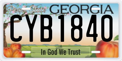 GA license plate CYB1840