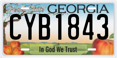 GA license plate CYB1843