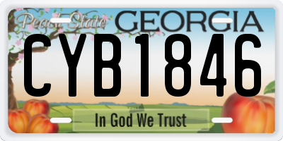 GA license plate CYB1846