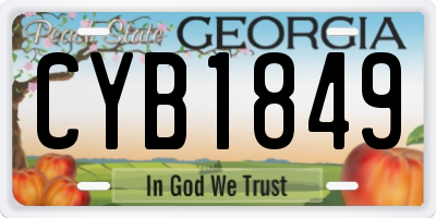 GA license plate CYB1849