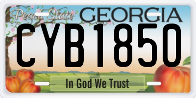 GA license plate CYB1850