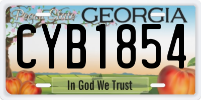 GA license plate CYB1854