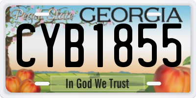 GA license plate CYB1855