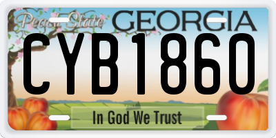 GA license plate CYB1860