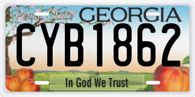 GA license plate CYB1862