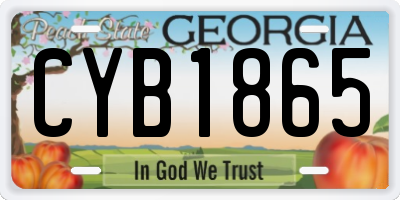 GA license plate CYB1865