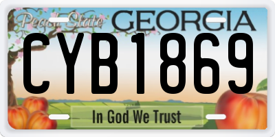 GA license plate CYB1869