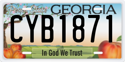 GA license plate CYB1871