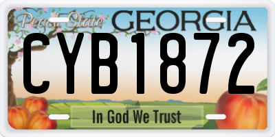 GA license plate CYB1872