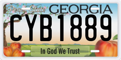GA license plate CYB1889