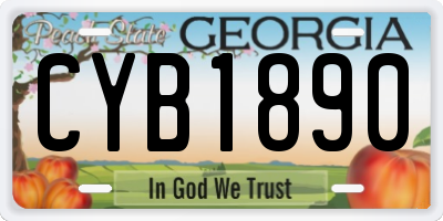 GA license plate CYB1890