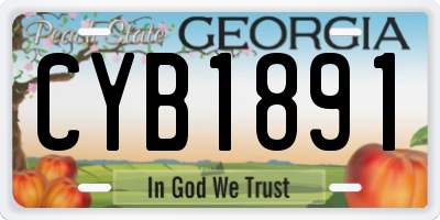 GA license plate CYB1891