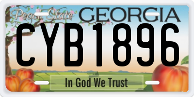 GA license plate CYB1896