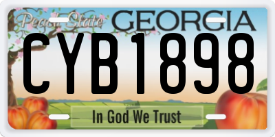 GA license plate CYB1898