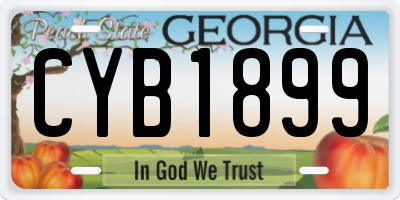 GA license plate CYB1899