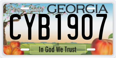 GA license plate CYB1907