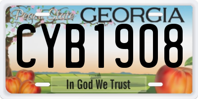 GA license plate CYB1908