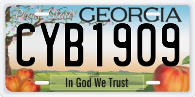 GA license plate CYB1909