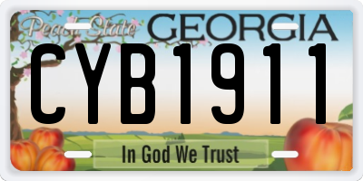 GA license plate CYB1911