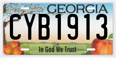 GA license plate CYB1913