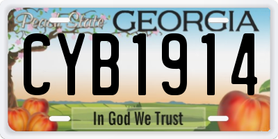 GA license plate CYB1914