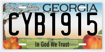GA license plate CYB1915