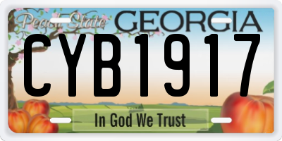 GA license plate CYB1917